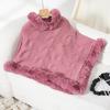Women's Autumn and Winter Large Size Sleeve Knitted Wool Collar Thickened Thick Crest Shawl Loose Sweater Cape Top Women 6 Colors