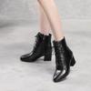Women's High-heeled Short Boots Autumn and Winter New Simple and Comfortable Thick-heeled Solid-color Large-size Short Boots