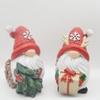 2Pcs/set Handmade Resin Gnomes Elf Cartoon Santa Claus Ornaments Christmas Elf Sculpture  Holiday