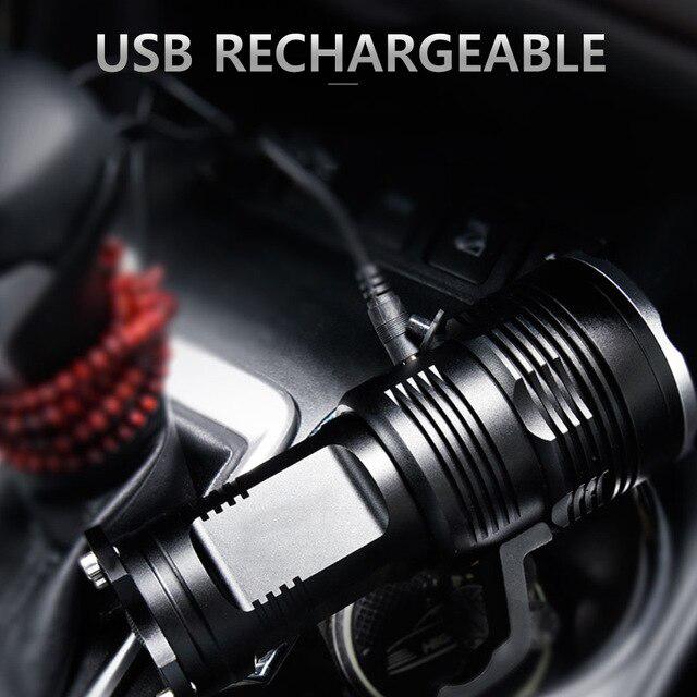 72000 Lumens LED Flashlight XHP50 USB Rechargeable Powerful Portabl Lamp Searchlight Flash Light By