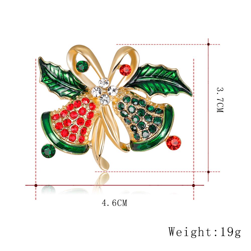 Women Delicate All Matching Vintage Style Bells Design Brooch Wear Decoration for Christmas
