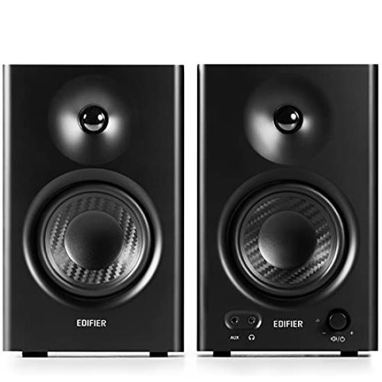 Edifier MR4 42W Aktivní nearfieldové studiové monitory s vyváženými TRS vstupy, RCA a 3,5mm stereo konektory, Regálové reproduktory, Pár 2 ks -