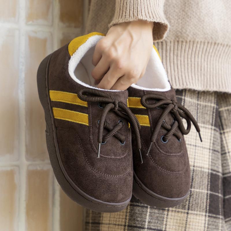 Mingsheng Thick-soled Cotton Slippers 2025 New Indoor Non-slip Thermal Bag and Slippers for Winter Wear