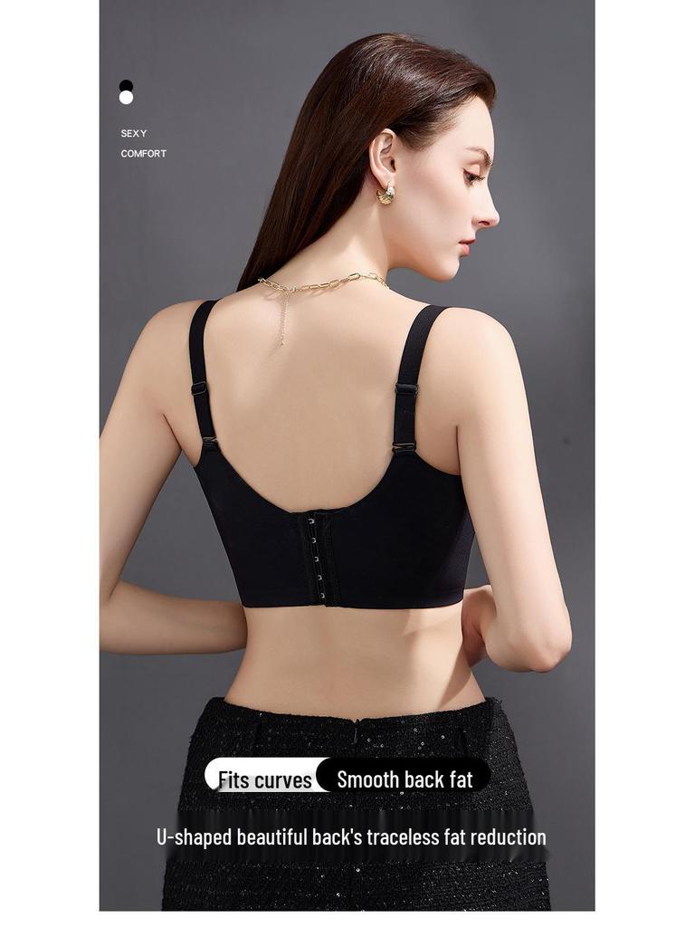 Seamless Push-Up Bra: Chest Minimizer & Anti-Sagging Shaping with Side Support, Wireless 3D Cups