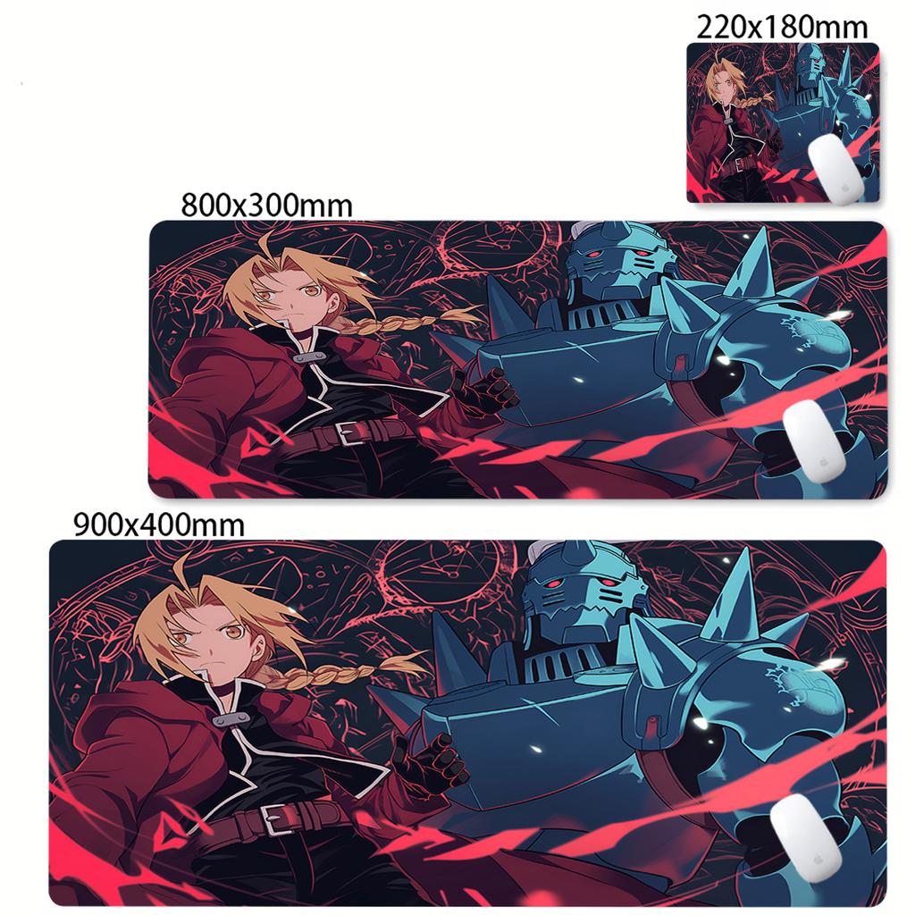 HD Printing Computer Mousepad Gamers Locking Edge Nonslip Mouse Pad Anime Fullmetal Alchemist XXLxcm Keyboard PC Desk Pads