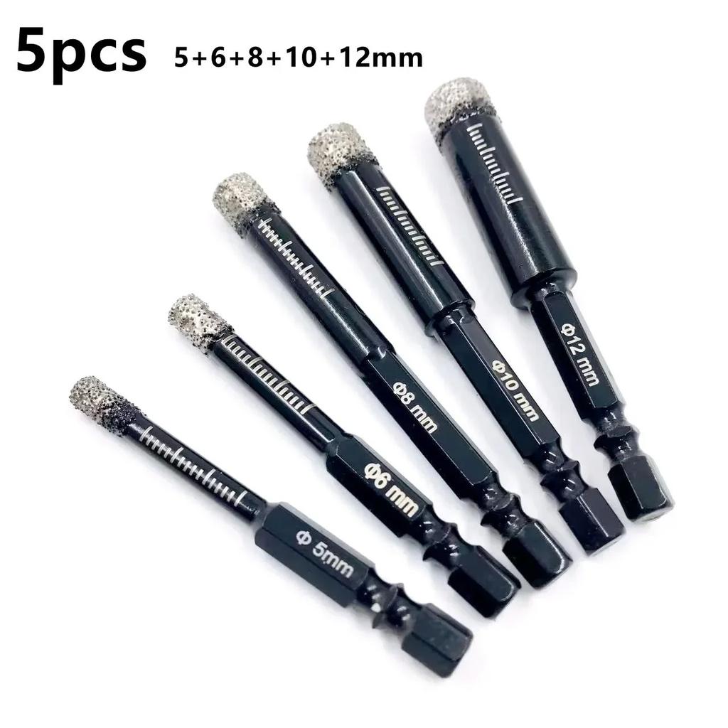 Hexagonal Shank Brazed Dry Diamond Drill Bit 5‑16mm Hole Saw for Granite Porcelain Stone, Professional Sharp Hole Opener Cutter