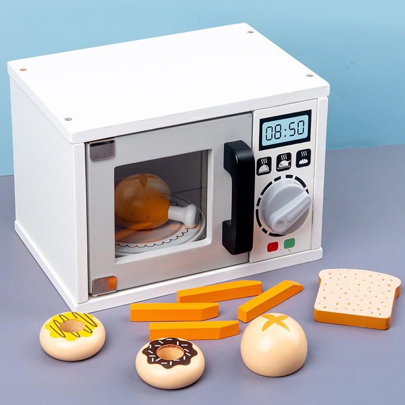 Wooden Simulation Microwave Oven Play House Cut To See Suit Toys