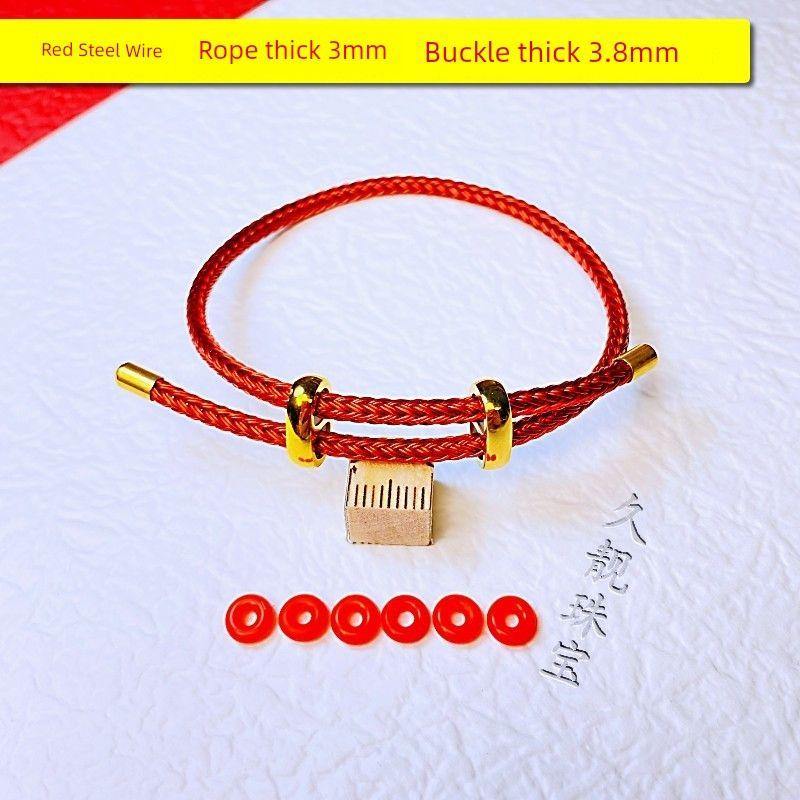 

Байфу Сутра Сердца Красный Браслет Ручной Работы Нержавеющая Сталь Бусина Переноса Локоть Red wire rope 1