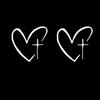 2pcs/Set Heart Cross Mirror Sticker, Personalized Creative Decoration Waterproof Sunscreen Sticker for Cars