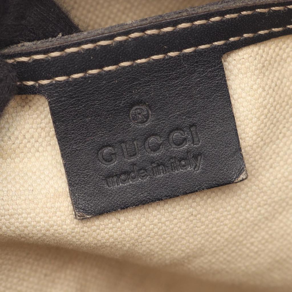 Used GUCCI GG Supreme Shoulder Bag 201448 PVC coated canvas leather Beige Navy Used Women