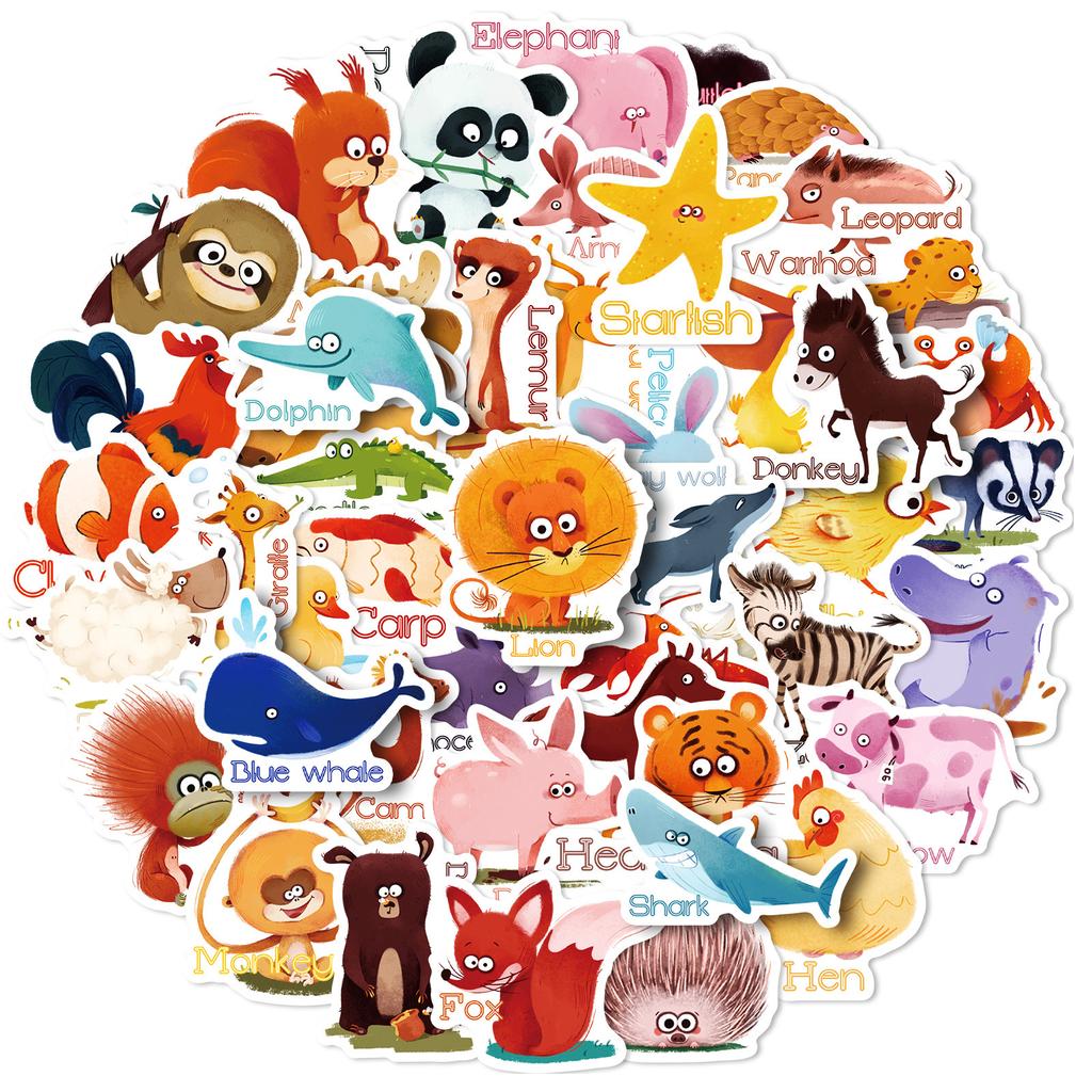 300 Small Animal Stickers Children Cute Student Stationery Suitcase Stickers