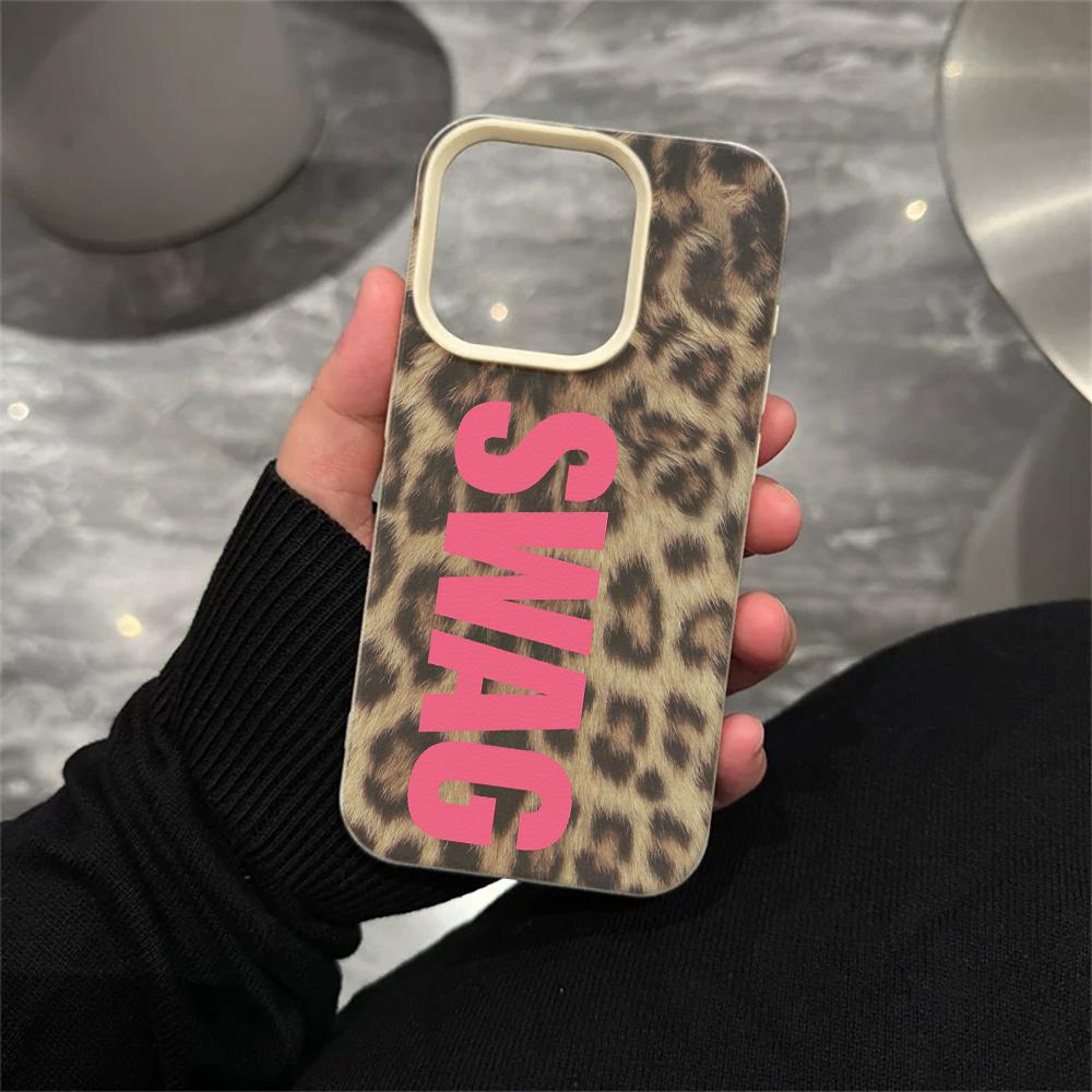 Phone Case For Samsung A53 A54 A55 S24 Ultra S25 Ultra S24 Fe A17 A26 Leopard Swag Text Anti Shock Soft Touch Cover