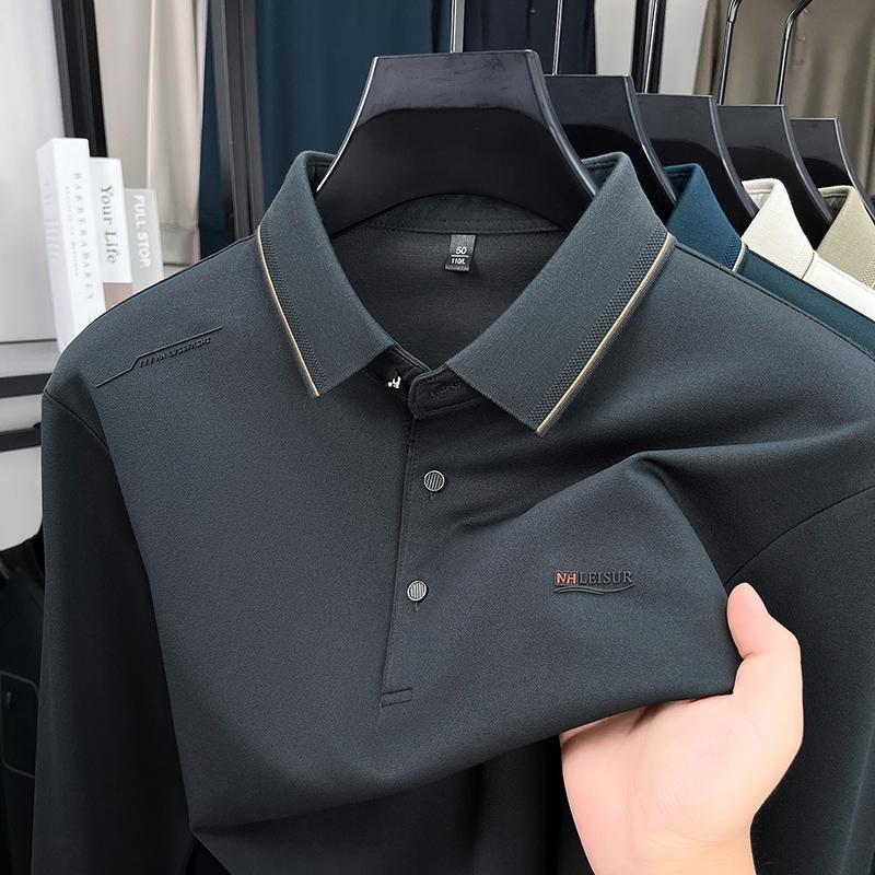 Men's Polo Shirt Lapel Long Sleeve T-Shirt Autumn Arrival Print Anti Pilling Business Men'swear