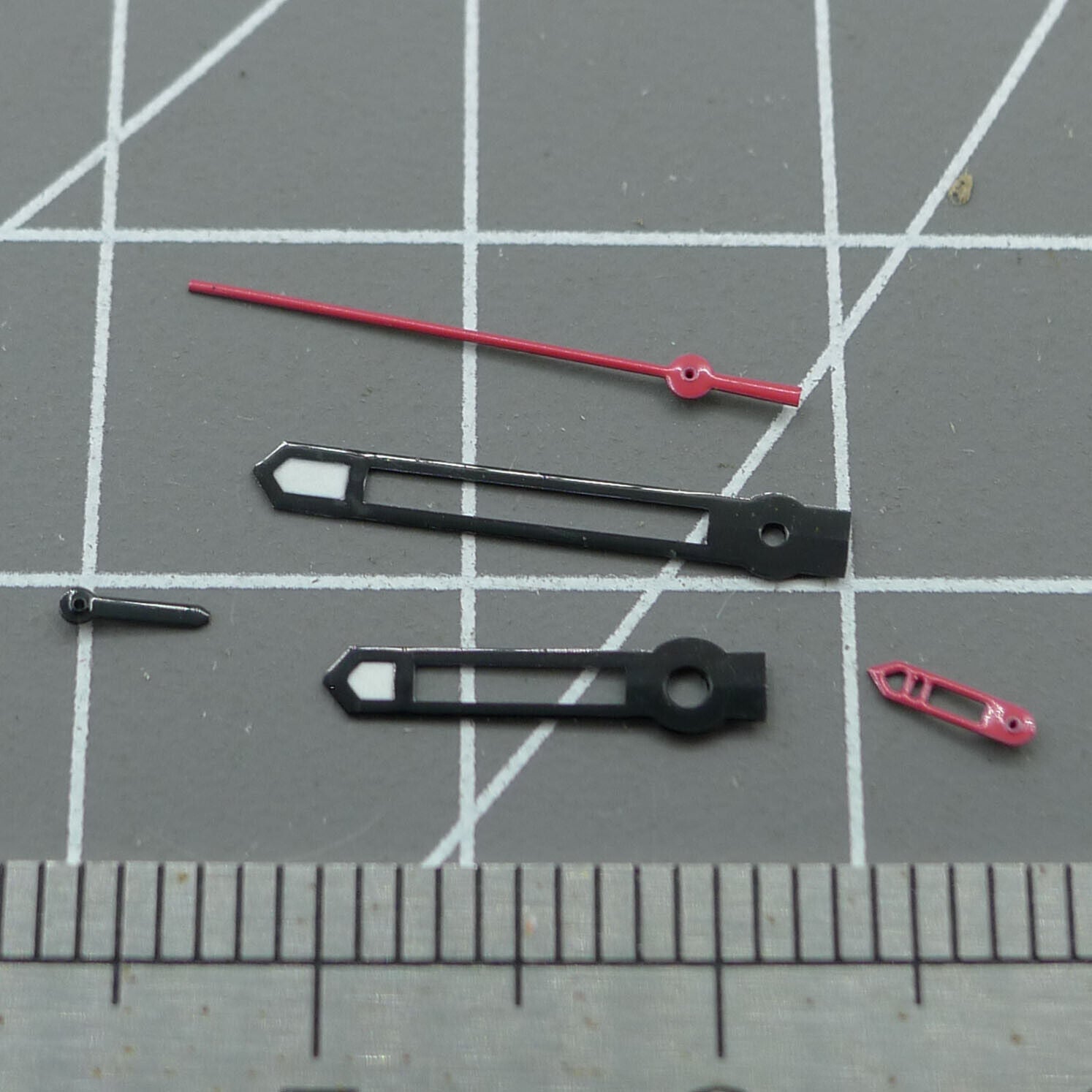 2 Sets/Pack Black Trim Red Second Hand Watch Hands for Hattori VD53 Movement