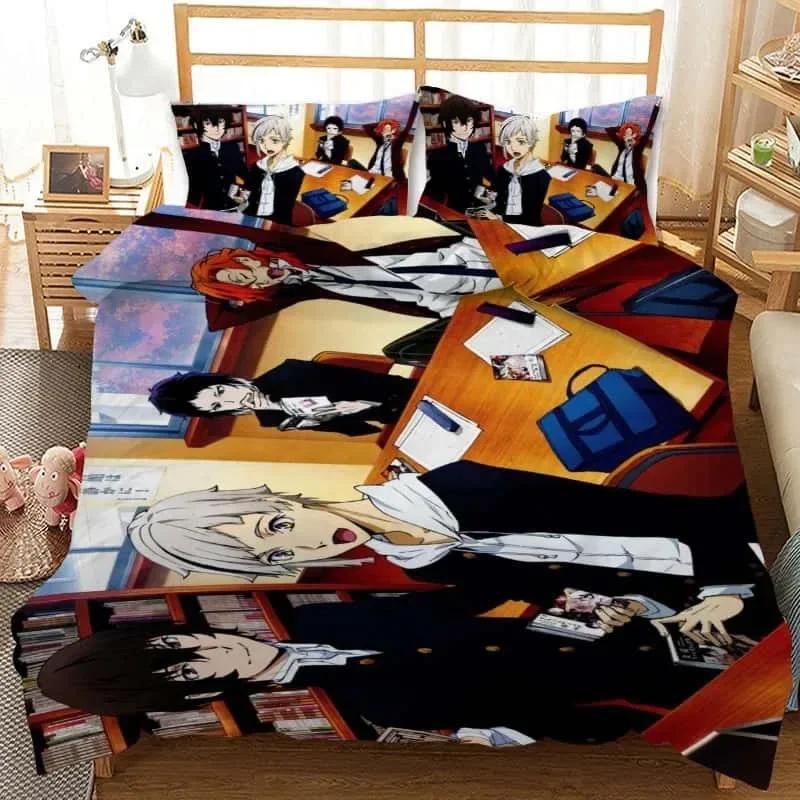 Cartoon Duvet Cover Set Bungo Stray Dogs Tales Of The Lost Bedding Set Comforter Duvet Cover Pillowcase Queen King Home Textiles