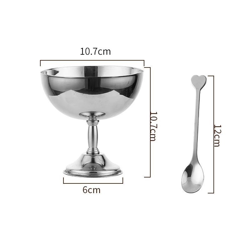 304 Stainless Steel Dessert Cup Pudding Milk Jelly Ice Cream Cup Bowl Salad Bowl Dessert Fruit Plate Snack Dish Salad Bowl L