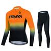 Team Version Men's Quick-drying Breathable Strap Set Hot STRAVA Long-sleeved Cycling Suit