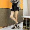 High-top Waffle Shoes Women's 2025 Autumn and Winter Velvet Warm Casual Forrest Gump Shoes Leather Thick-soled Heightening Sports Dad Shoes