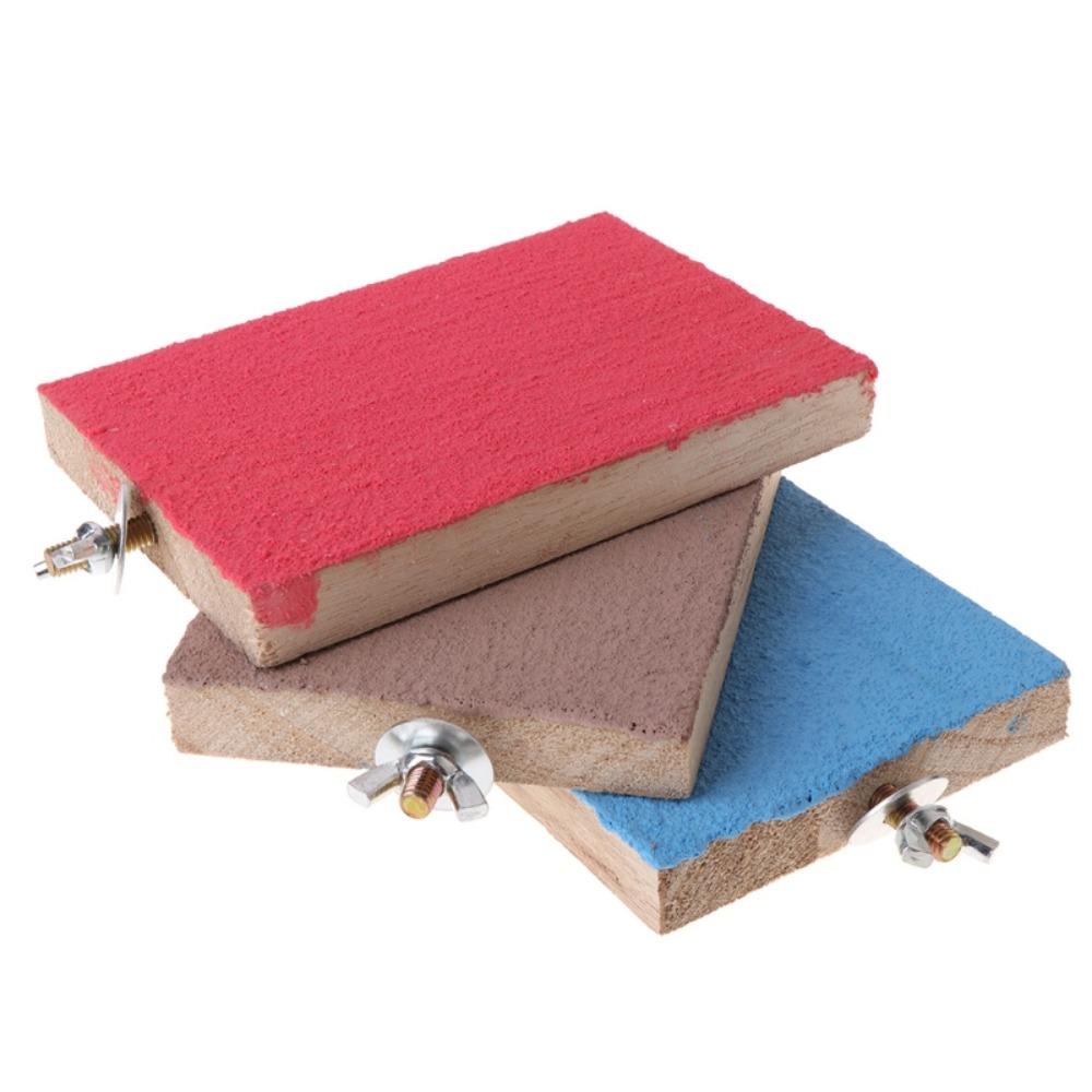 Budgie Parakeet Wooden Parrot Perch Bird Platform Bird Paw Grinding Board Parrot Station Board