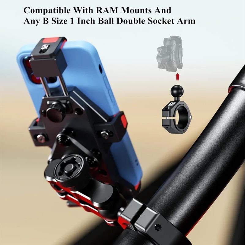 Aluminum Alloy 1 inch/ 25mm Ballhead Mount Base Motorcycle Bicycle Handlebar Rearview Mirror Bracket Holder Adapter Clamp Base
