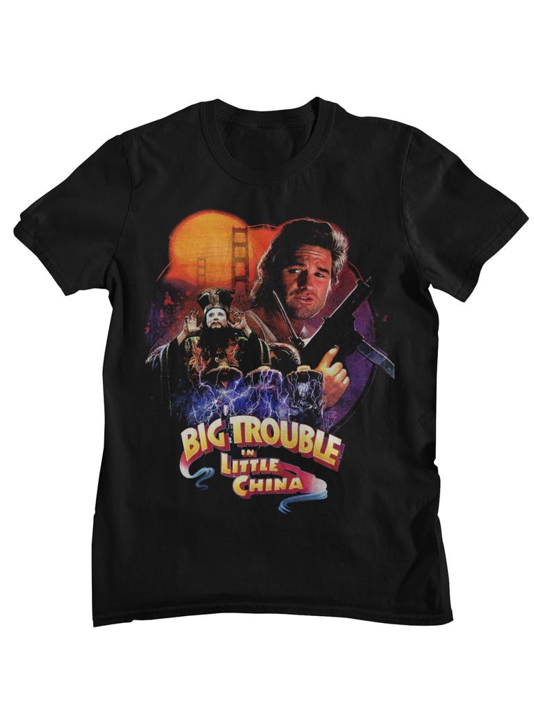 Big Trouble In Little China Retro Movie Poster TShirt Unisex Kurt Russell Inspired Casual Short Sleeve Cotton Streetwear