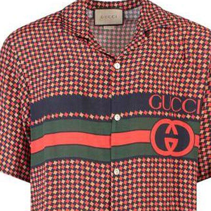 GUCCI Shirts Men's Brown Lapel Moderate Other 731961-ZAL6I-4956