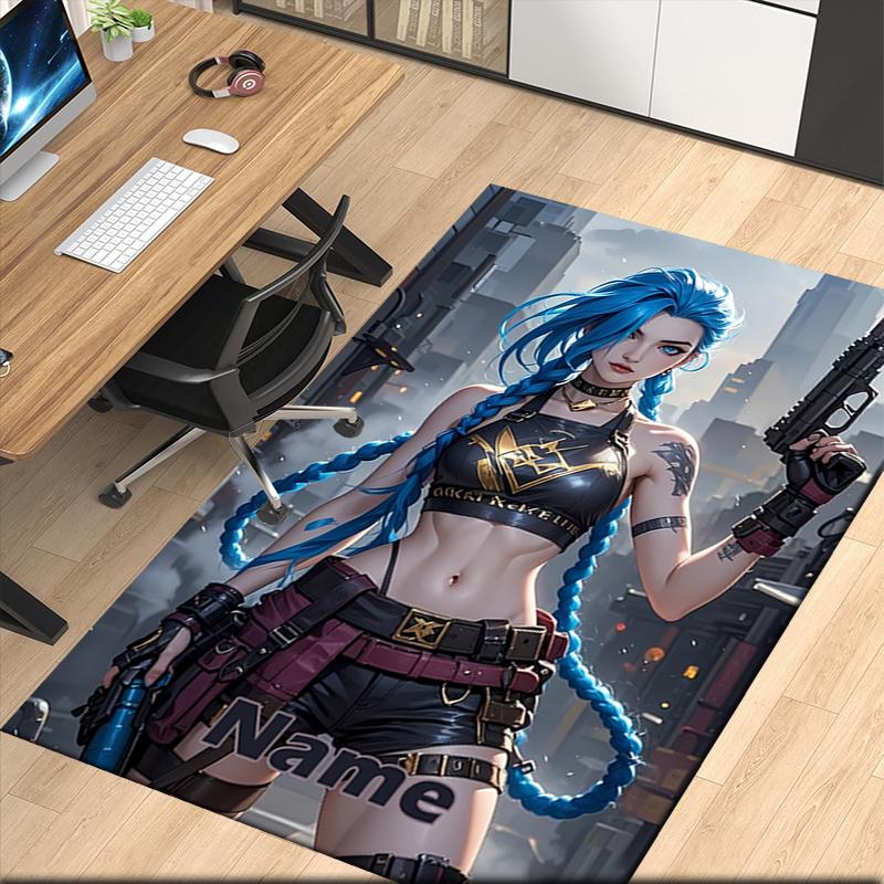Custom Name Jinx Printed Carpet, for Office Chair Living Room Bedroom Kitchen Room Decor Gifts.