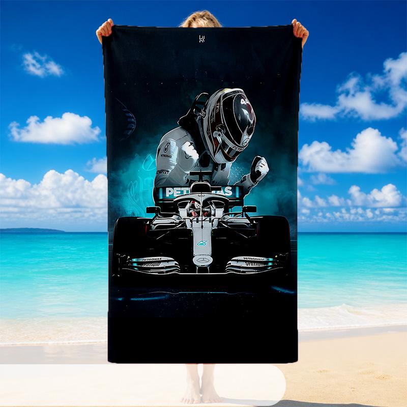 Quick Dry Beach Towel Lewis Hamilton Pattern, Lightweight Absorbent Towel for Pool Beach Vacation Use