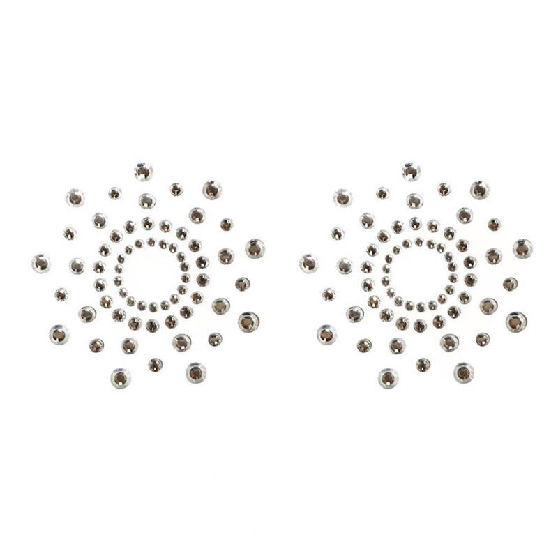 Heart-Shaped Sequined Nipple Covers with Tassels - Silicone Pasties Lingerie Accessories