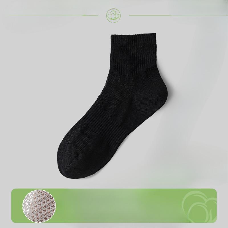 Female Spring and Summer Cotton Anti Bacterial Breathable Sweat Absorbing Deodorant Socks