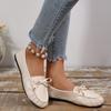 Women’s Soft Sole Flat Moccasin Loafers Slip-On Casual Comfort Shoes with Bow Detail for Everyday Wear