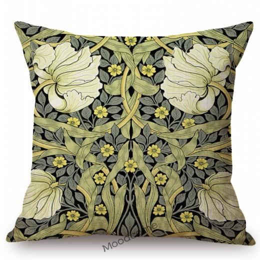 Klassisk Morris Blomster Blomstermønster Pimpernel Rød Gul Rosa Blå Hjem Dekorativ Kunst Sofa Putetrekk Lin Putetrekk