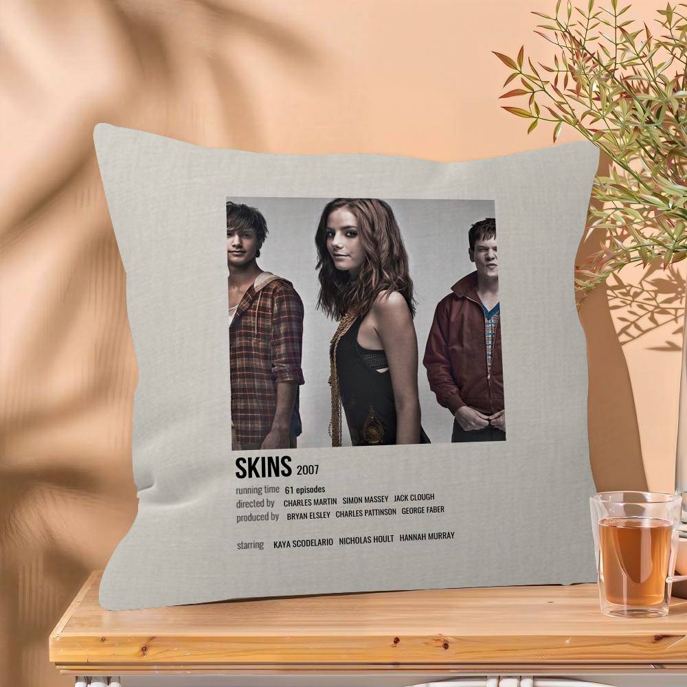 Teen TV Series Skins Generation Pillow Covers Cartoon Sofa Decorative Home Double-sided Printing Short Plush Cute Cushion Cover
