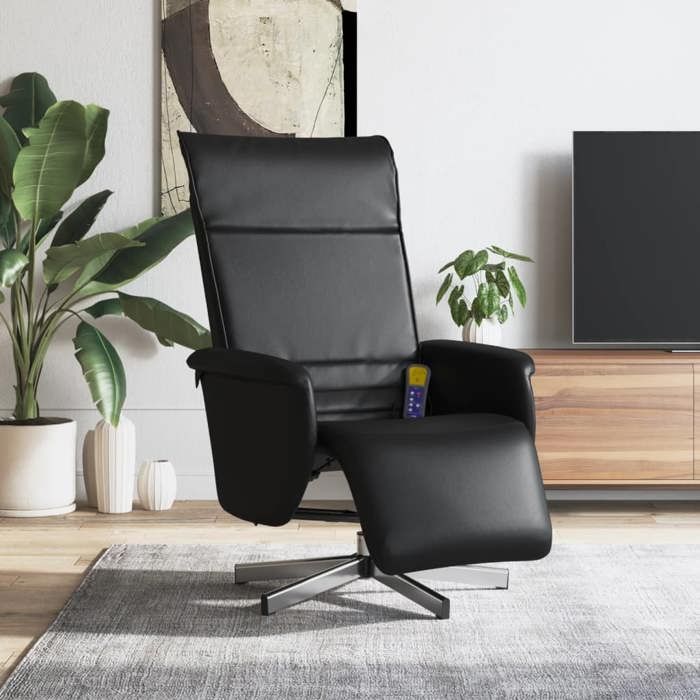 VidaXL Fauteuil Inclinable de Massage avec Repose-pieds, Chaise de Relaxation avec Dossier, Siège avec Accoudoirs Salon, 356653