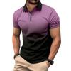 Men'S Short Sleeve Zipper Polo Shirt Interface Color 3D Printing Business Fashion Casual Shirt