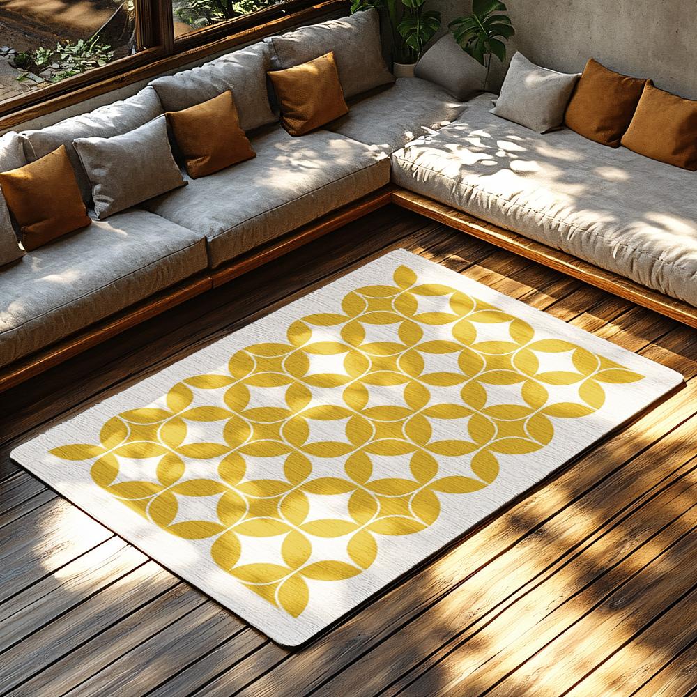 Stylish Geometric Pattern Area Rug Non-Slip Doormat Modern Abstract Design Floor Mat Living Room Decor Home Accent Carpet Indoor