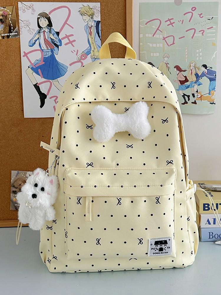 Polka Dot Bow Backpack for Girls - Versatile, High-Value School Bag for Middle & High School Students