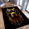 Liquid Painting Style Pit Bull Printed Carpet Black Area Rugs for Bedroom Living Room Durable Non-Slip Mats Kids Rug Home Decor