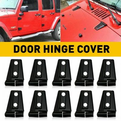 Upgrade ABS Black Hood Door Hinge Cover Trim For Jeep Wrangler JK 2007-2018