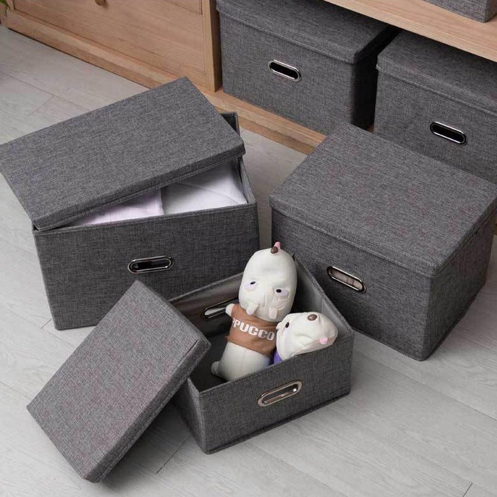 Capacity Lid Clothes Fabric Storage Box Organizer Closet Quilt Home Household Office Nursery Organization Tool