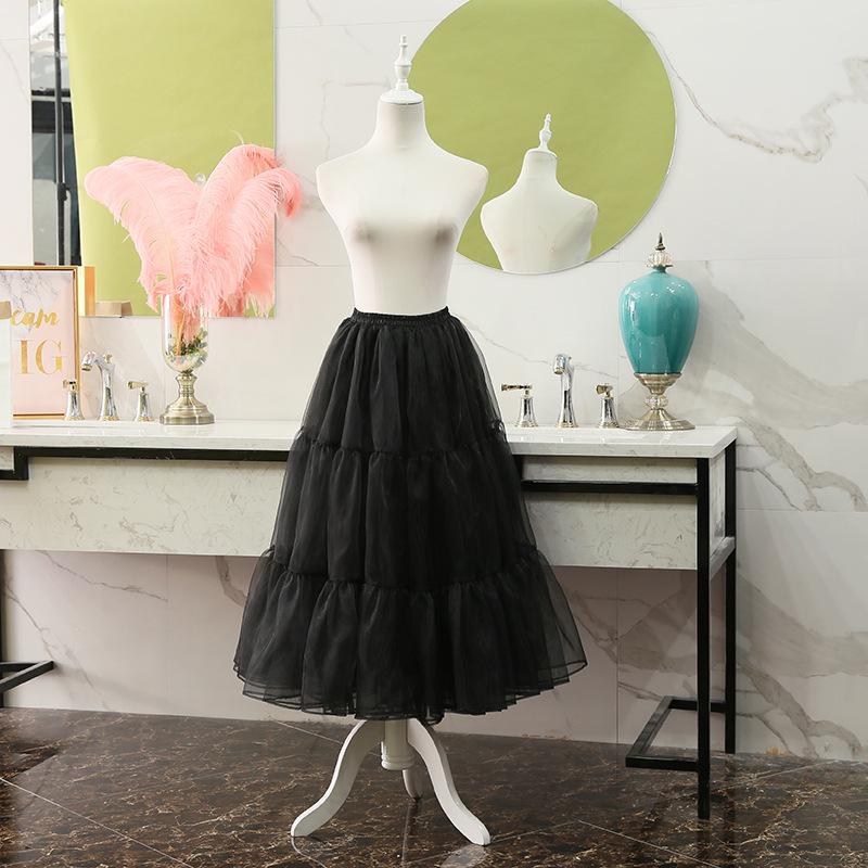 Sottogonna Lolita in Morbido Tulle - Gonna Lunga, Gonfia, a Metà Lunghezza per Cosplay & Hanfu