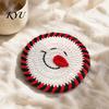 Tabletop Protection for Mugs Teacups Christmas Crochet Coaster, Handmade Woven Drink Cup Pad, Cute Santa Snowman Unique Holiday Gift Friends