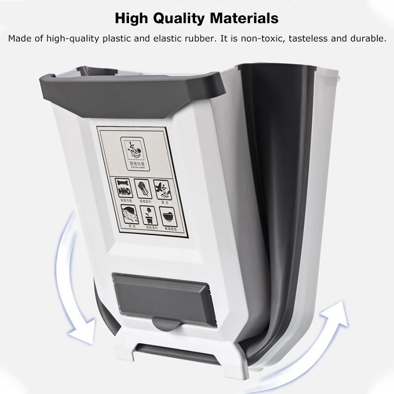 Wall-Mounted Folding Trash Can Kitchen Cabinet Door Hanging Trash Can Bathroom Trash Storage Rack Car Folding Trash Can Trash Storage Tool