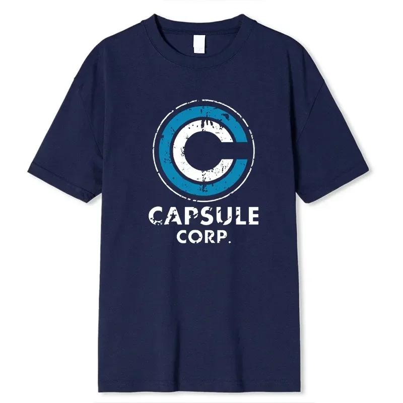 Men Short-sleeve New Funny Capsule Corp Print Tees Loose Breathable Graphic T Shirts Casual Streetwear Tops Men Clothing#Color