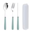Portable Candy Color Stainless Steel Cutlery Set: Fork, Chopsticks, Spoon, Knife - Student/Outdoor Use.