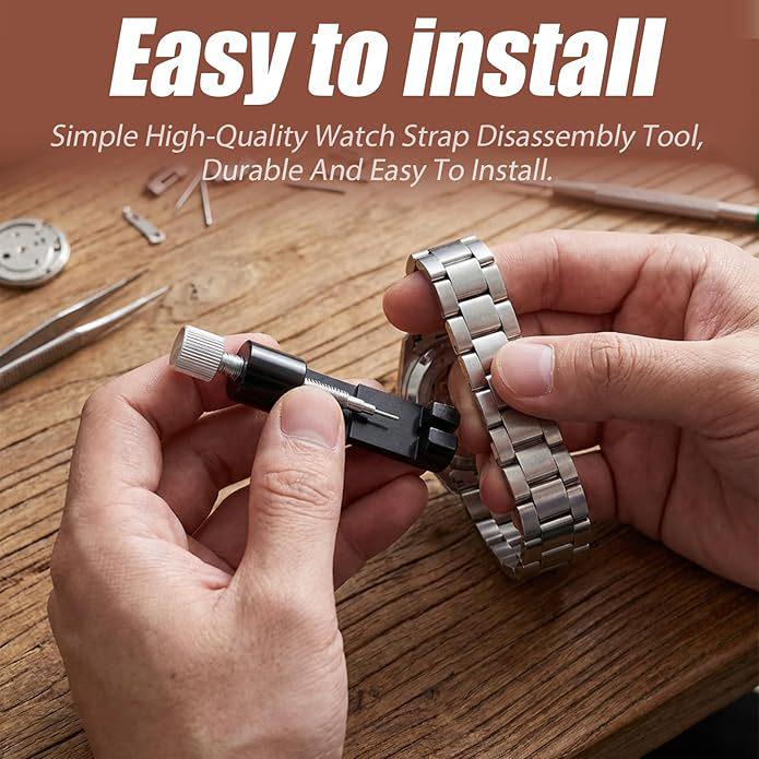 9-Piece Watch Repair Kit: Case Opener & Battery Replacement Tool Set