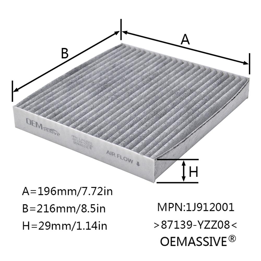 Car Pollen Cabin Air Conditioning Filter Activated Carbon 87139-YZZ08 87139-YZZ10 87139-52040 For Lexus CT ES GS IS LS LX NX RX