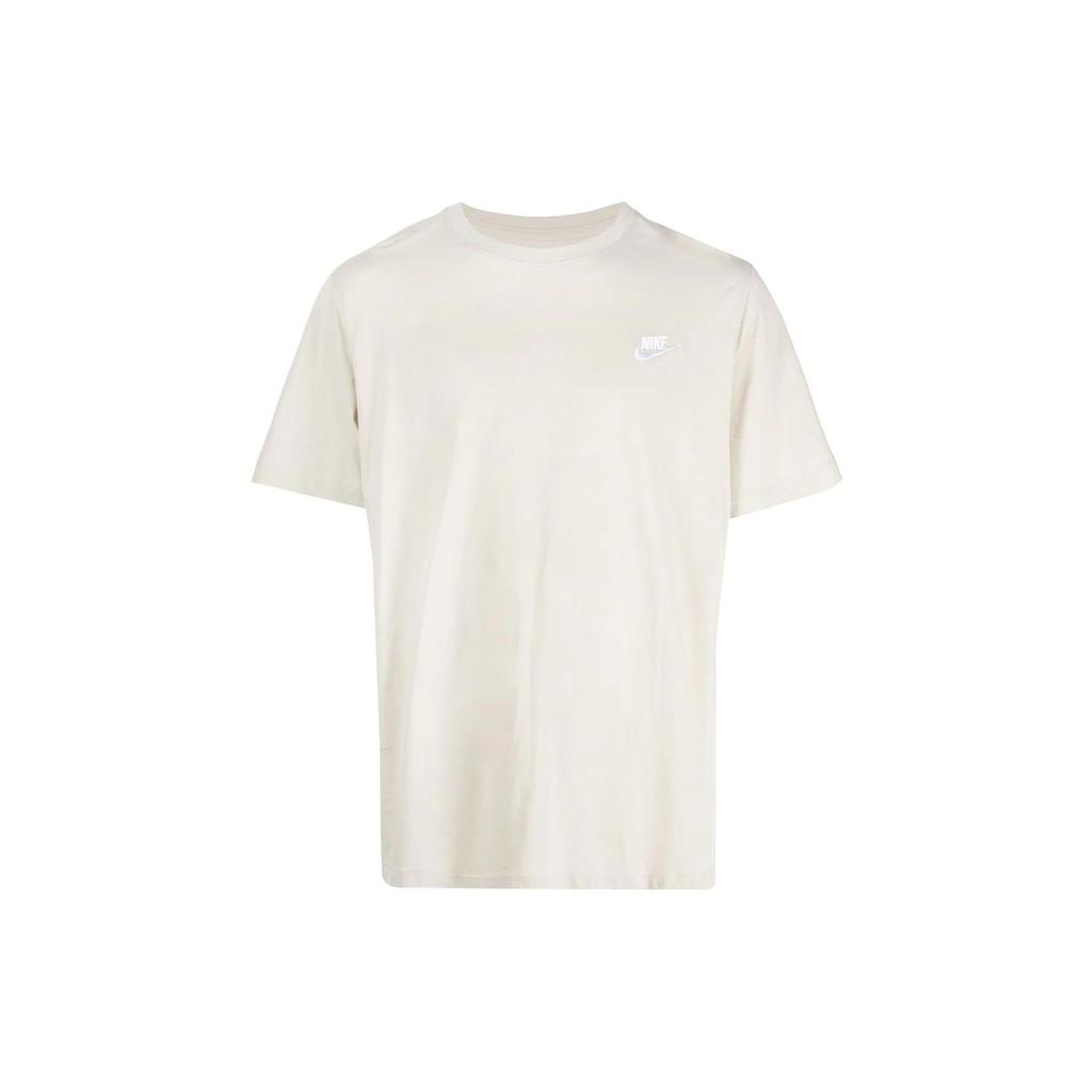 Nike Logo Print Crew Neck Short Sleeve T-Shirt Men Tops Beige AR4997-206