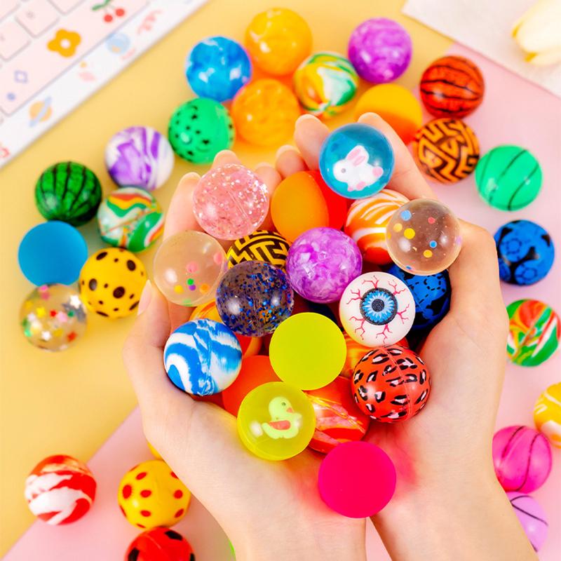 12pcs Twisted Egg Solid Elastic Ball Bounce Ball Solid Street Toy Ball Colorful Elastic Party Guest Gift Silicone Bounce Ball