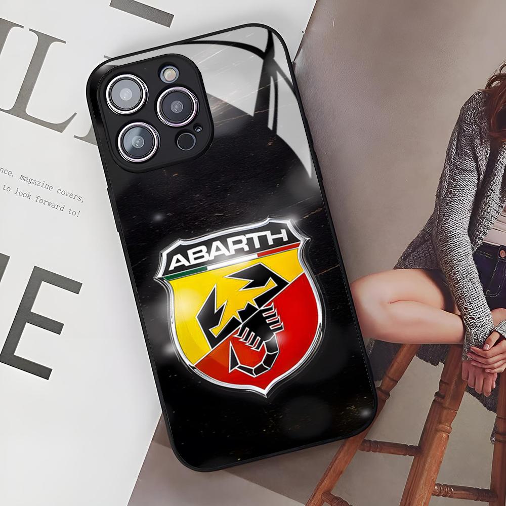 

A-ABARTHs Italy Car Phone Case for Iphone 16 15 14 12 11 13 Pro Max Mini X Xr Xs Se 8 Puls glass Cover iPhone12
